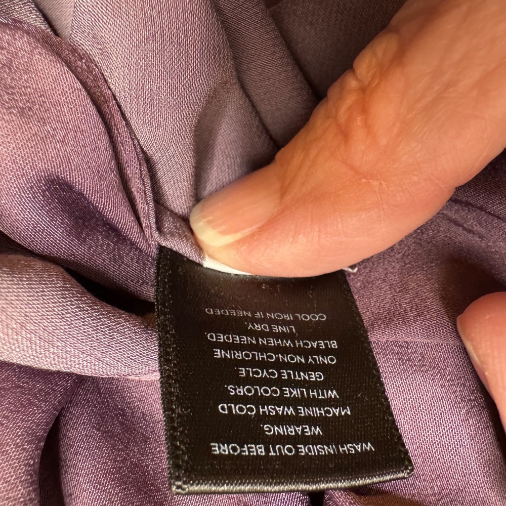 Simply Vera Vera Wang Purple Short Sleeve High Low Blouse Top XL RN 73277 - Picture 7 of 10